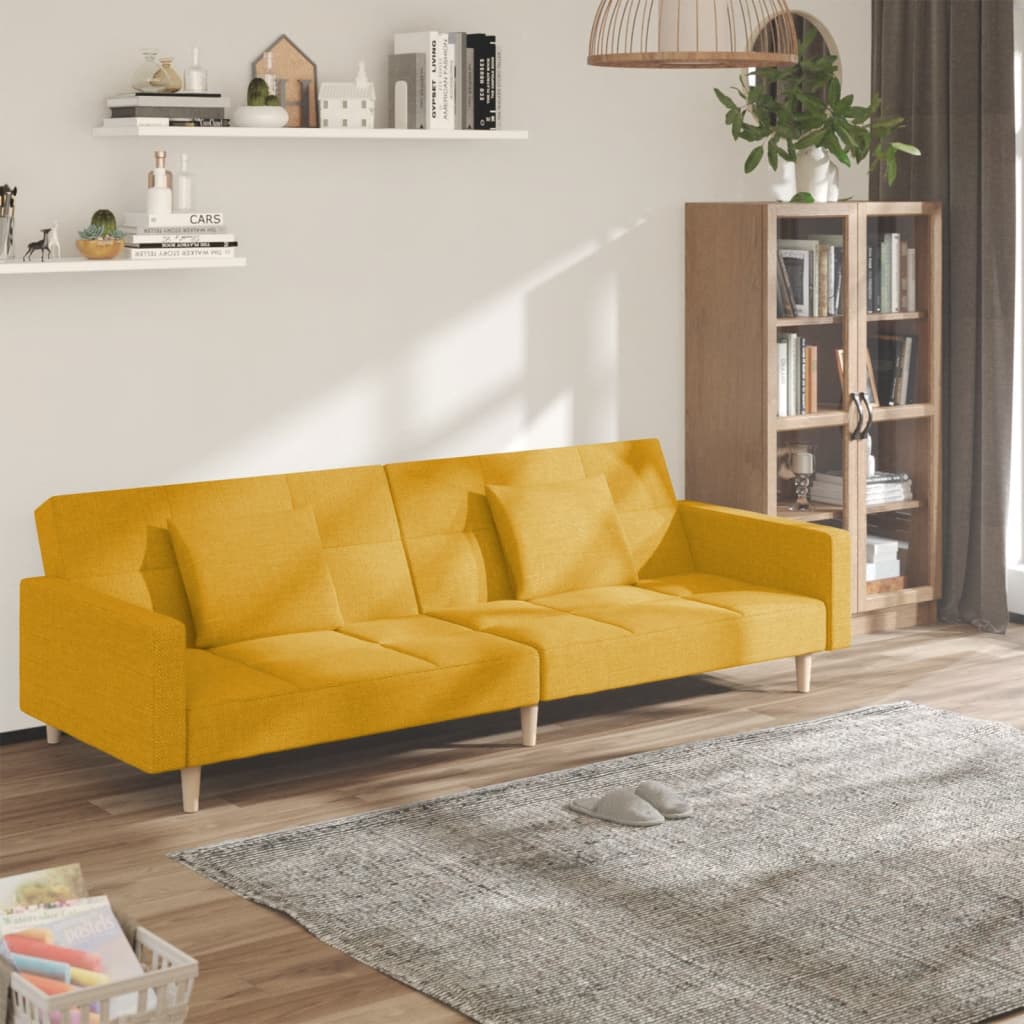2Místná Rozkládací Pohovka Se 2 Polštáři Textil