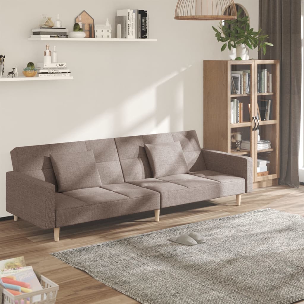 2Místná Rozkládací Pohovka Se 2 Polštáři Textil