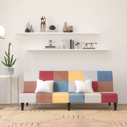 2Místná Rozkládací Pohovka S Podnožkou Patchwork Textil
