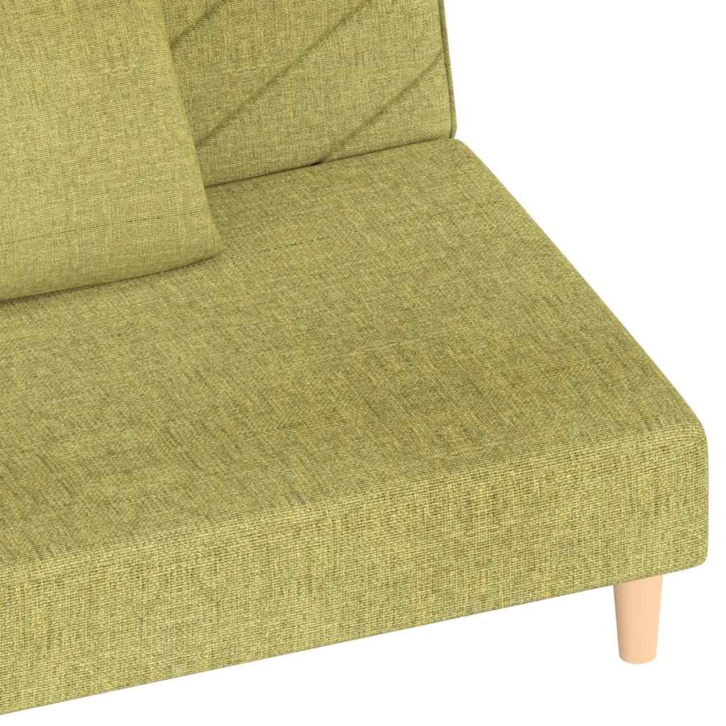 2Místná Rozkládací Pohovka Se 2 Polštáři Zelená Textil