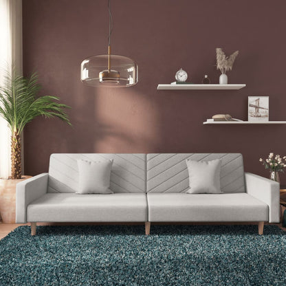 2Místná Rozkládací Pohovka Se 2 Polštáři Žlutá Textil