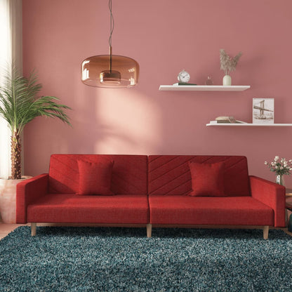 2Místná Rozkládací Pohovka Se 2 Polštáři Žlutá Textil