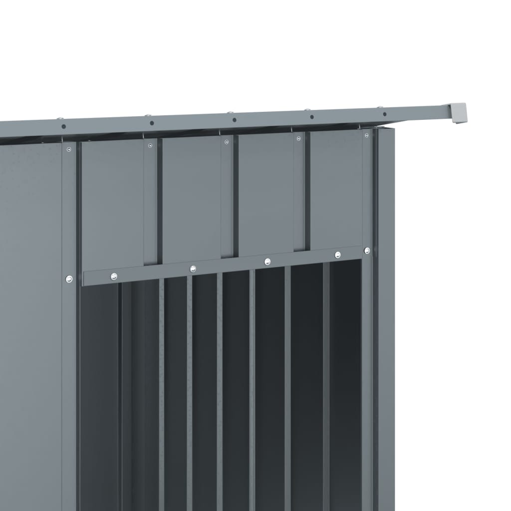 Psí Bouda Se Střechou Antracitová 196X91X110Cm Pozinkovaná Ocel