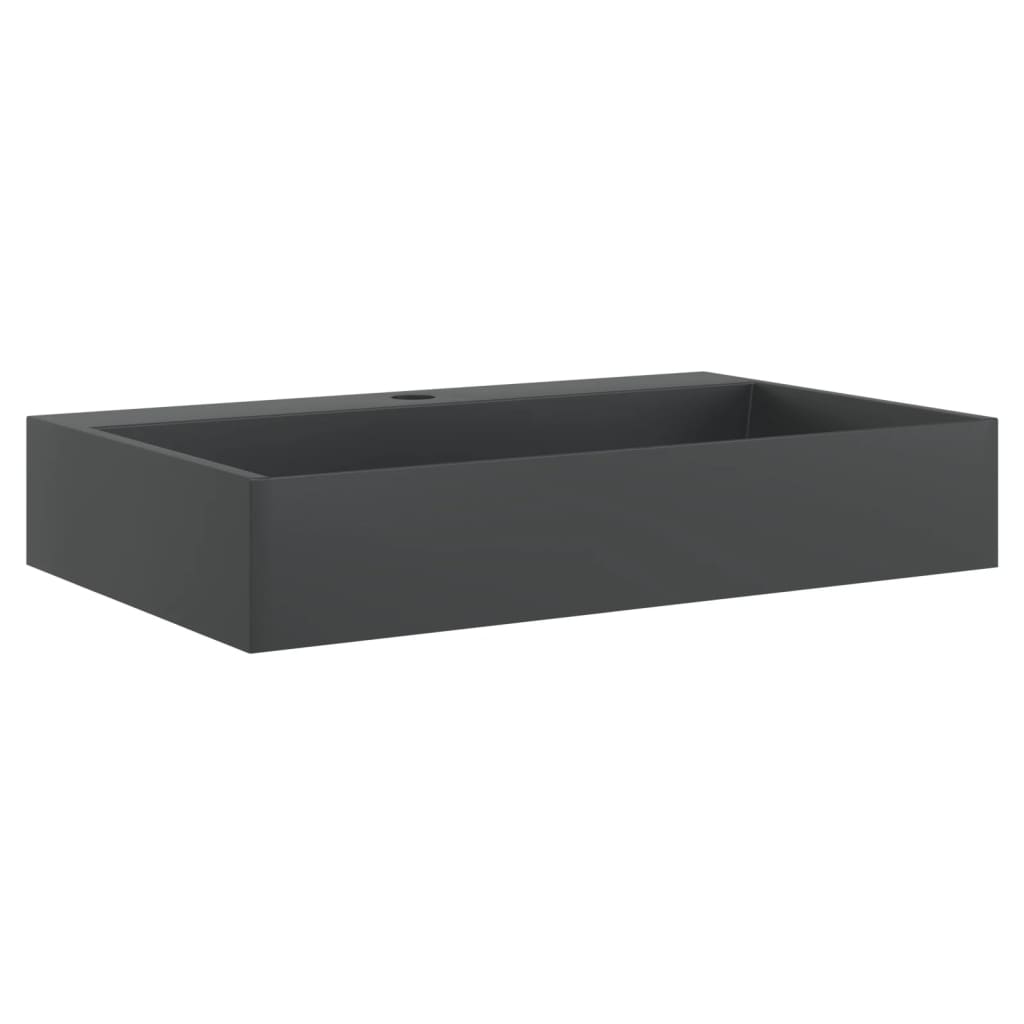 Umyvadlo 60X38X11 Cm Minerální/Mramorový Kompozit Černé