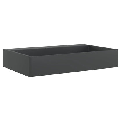 Umyvadlo 60X38X11 Cm Minerální/Mramorový Kompozit Černé