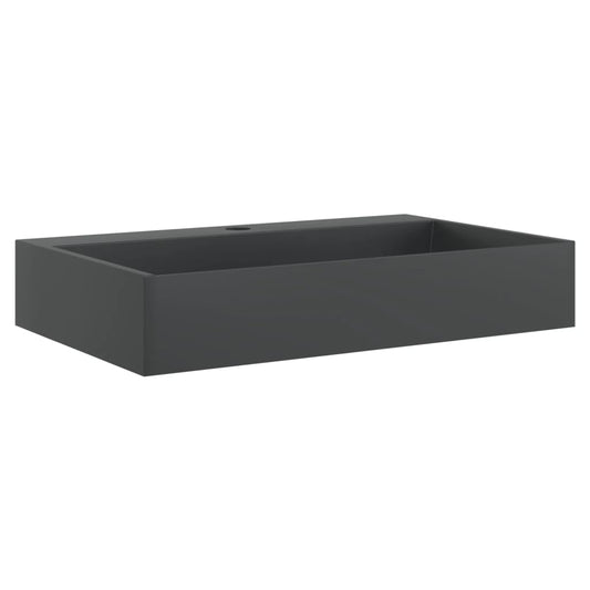 Umyvadlo 60X38X11 Cm Minerální/Mramorový Kompozit Černé