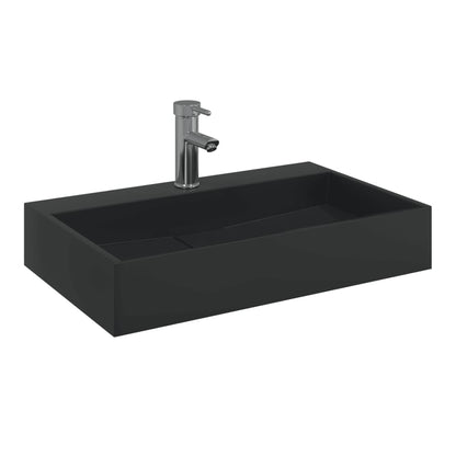 Umyvadlo 60X38X11 Cm Minerální/Mramorový Kompozit Černé