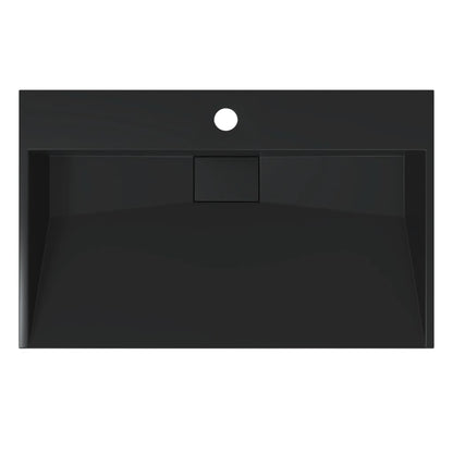 Umyvadlo 60X38X11 Cm Minerální/Mramorový Kompozit Černé