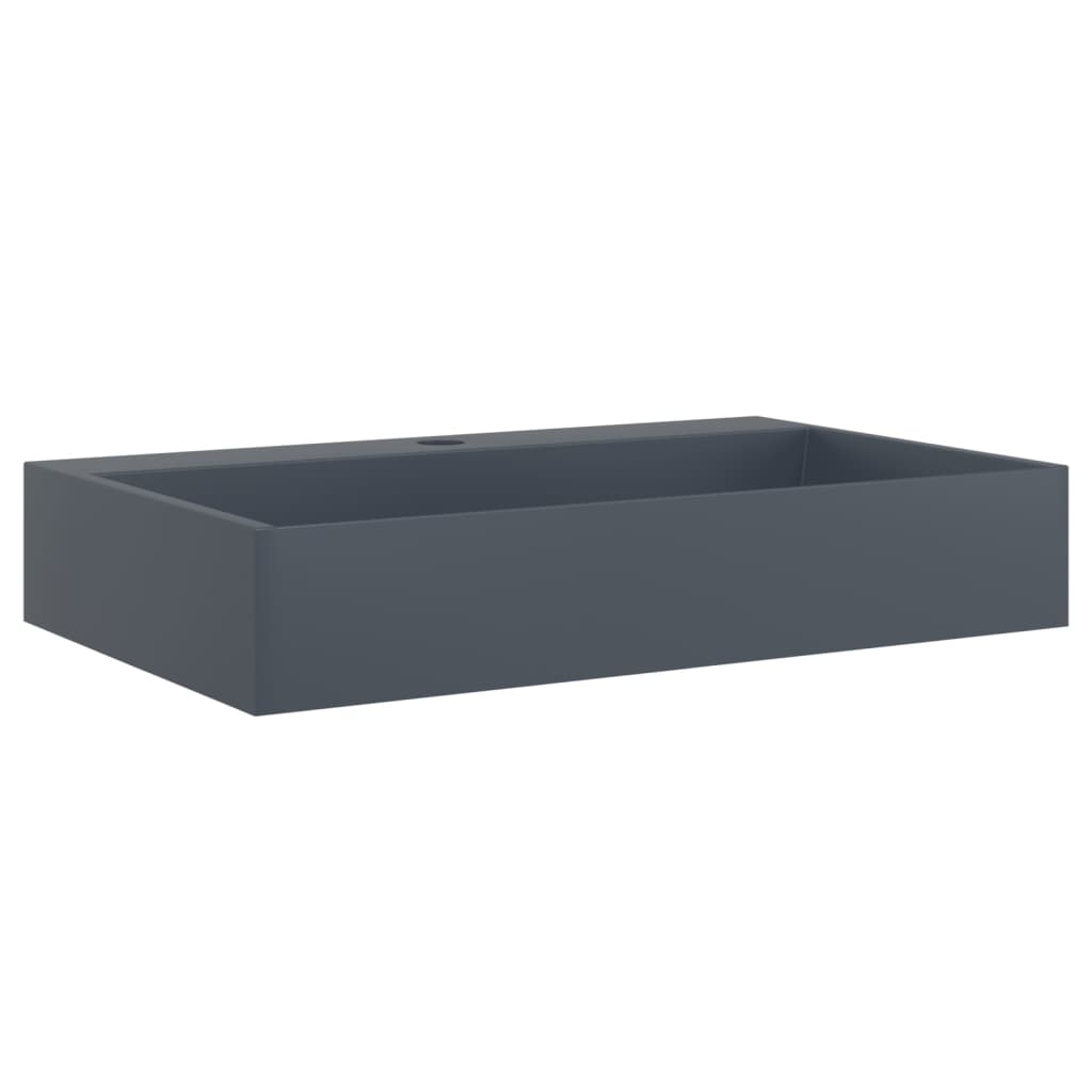 Umyvadlo 60X38X11 Cm Minerální/Mramorový Kompozit Antracitové