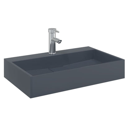 Umyvadlo 60X38X11 Cm Minerální/Mramorový Kompozit Antracitové