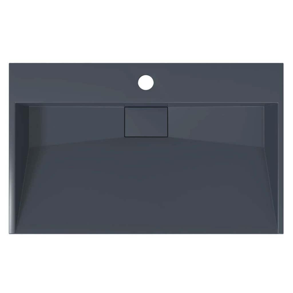 Umyvadlo 60X38X11 Cm Minerální/Mramorový Kompozit Antracitové
