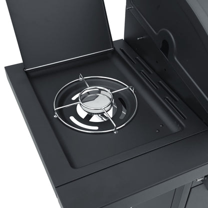 Plynový Gril Se 7 Hořáky Černý Ocel S Práškovým Nástřikem