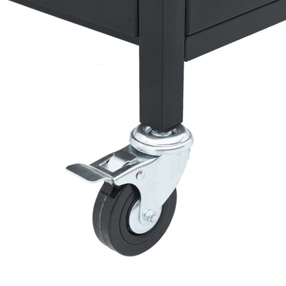 Plynový Gril Se 7 Hořáky Černý Ocel S Práškovým Nástřikem