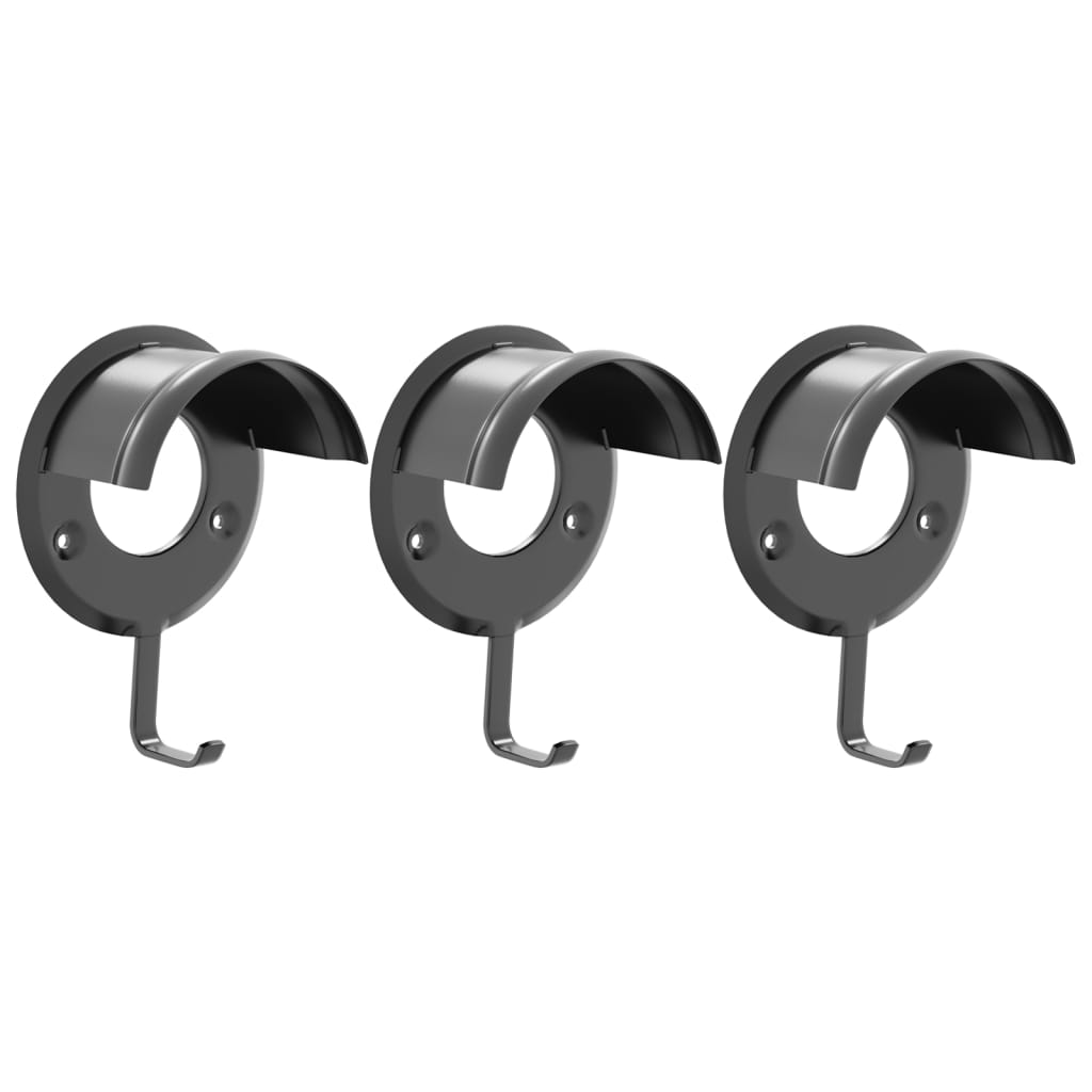 Věšáky Na Uzdy 3 Ks Nástěnné Černé Železo