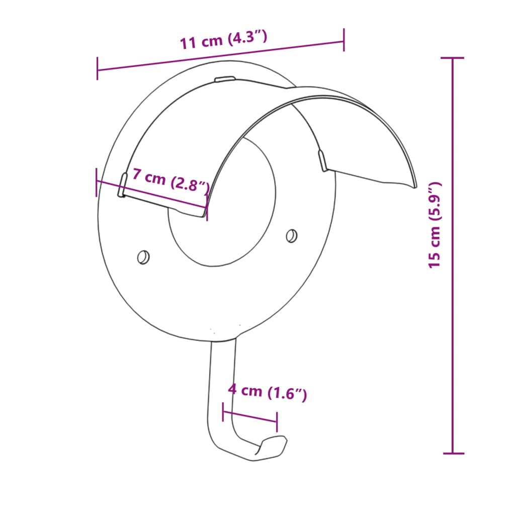 Věšáky Na Uzdy 3 Ks Nástěnné Černé Železo