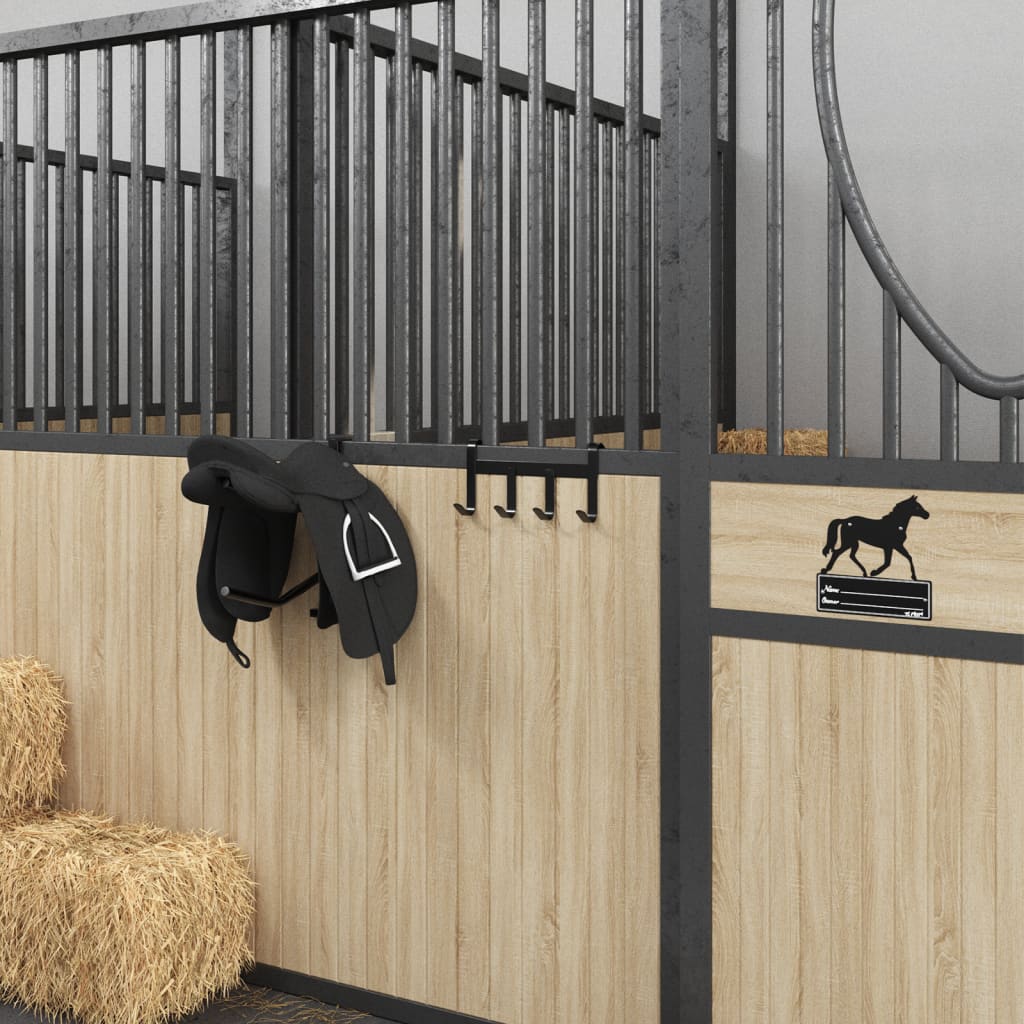 Věšák Na Uzdy Se 4 Háčky Černý Ocel