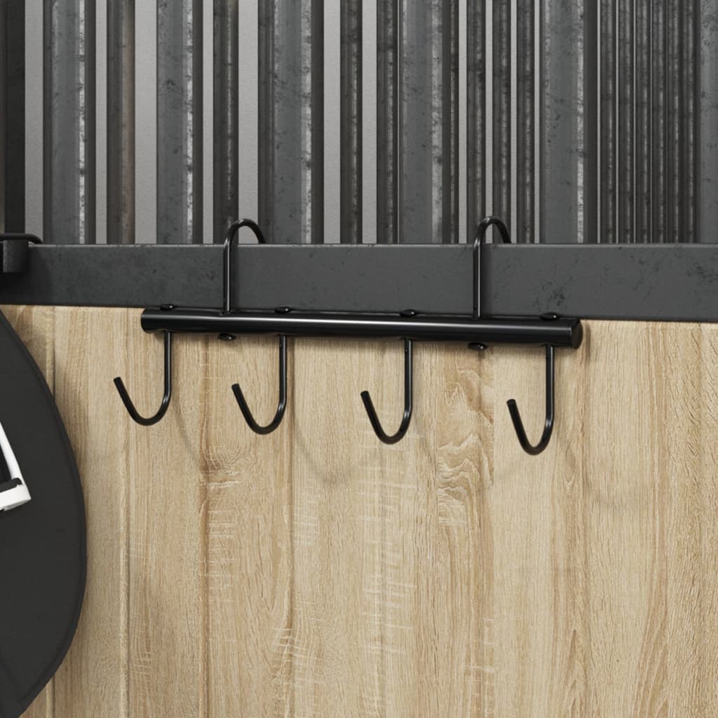 Věšák Na Uzdy S 6 Otočnými Háčky Černý Ocel