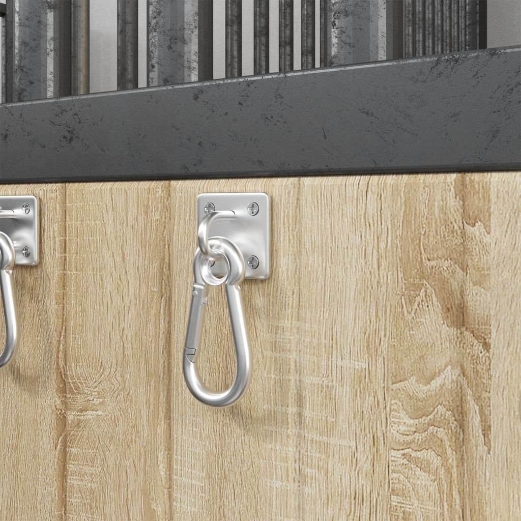 Destičky S Okem A Karabinami 3 Ks 360° Otočné Stříbrné Ocel