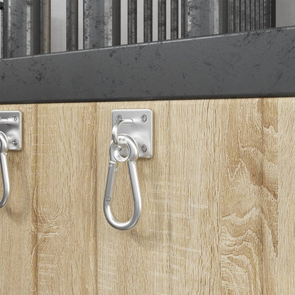 Destičky S Okem A Karabinami 3 Ks 360° Otočné Stříbrné Ocel