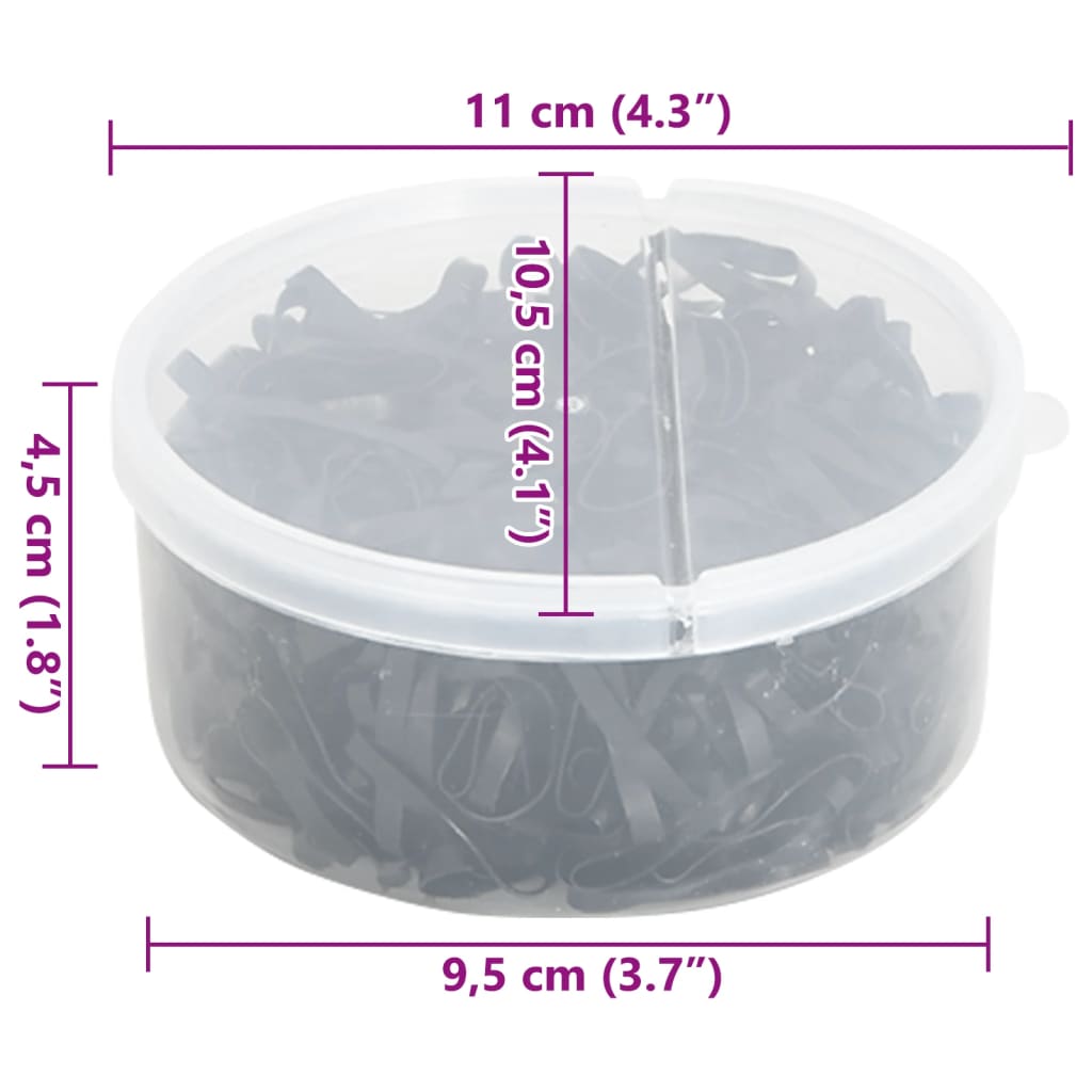 Gumičky Na Hřívu 500 Ks Černé Silikon Šedá