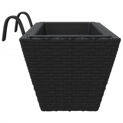 Truhlíky S Háky 2 Ks Černé Polyratan