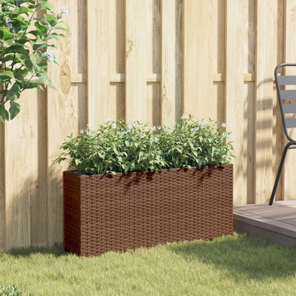 Zahradní Truhlík S 2 Květináči Hnědý 90 X 20 X 40 Cm