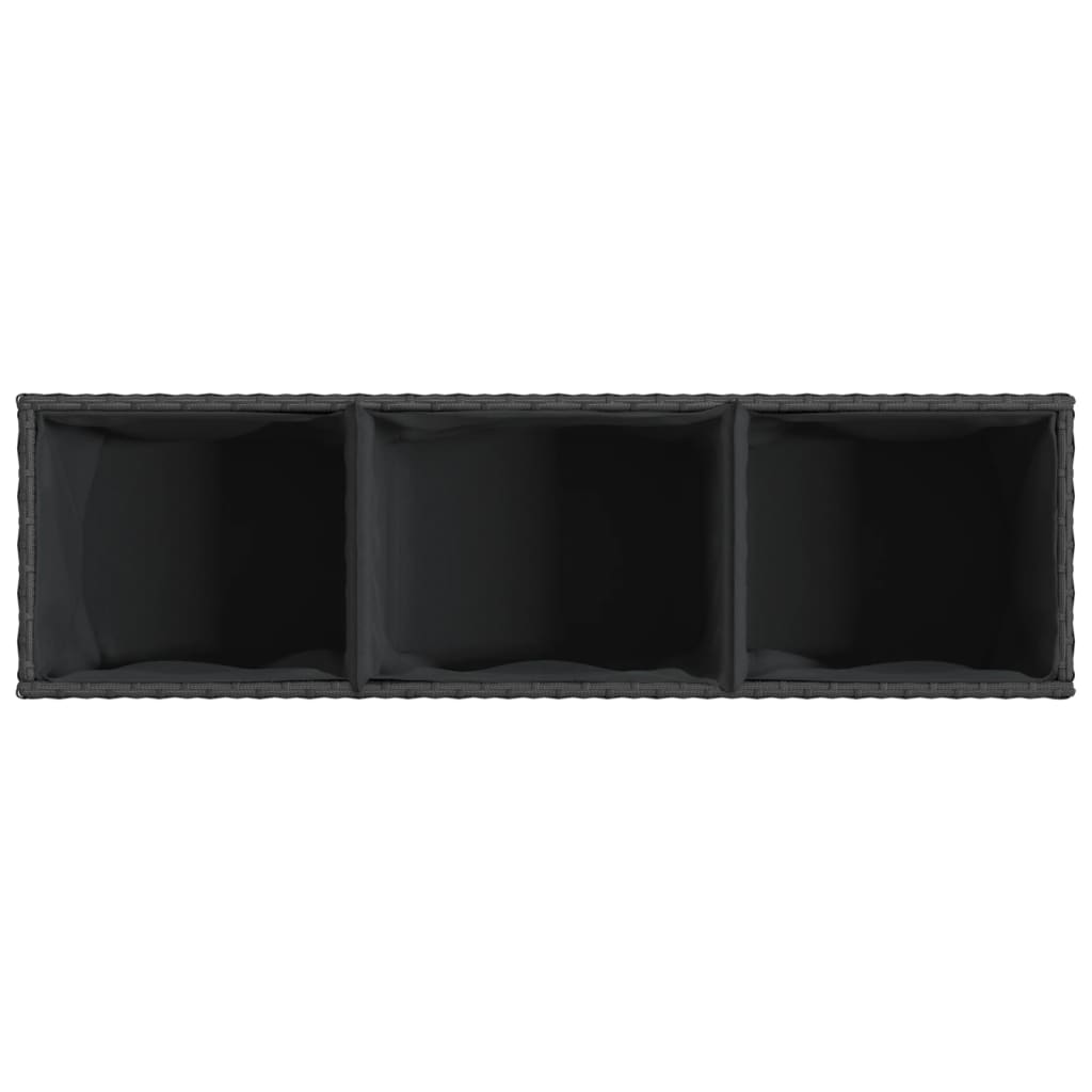 Zahradní Truhlík S Kolečky A 3 Květináči Černý