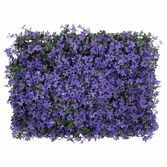   Umělý Listnatý Plot 24 Ks Fialový 40 X 60 Cm
