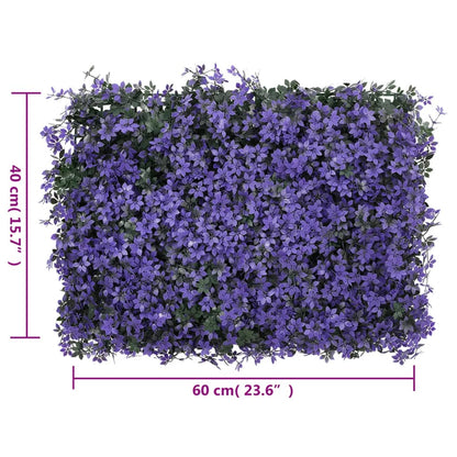   Umělý Listnatý Plot 24 Ks Fialový 40 X 60 Cm