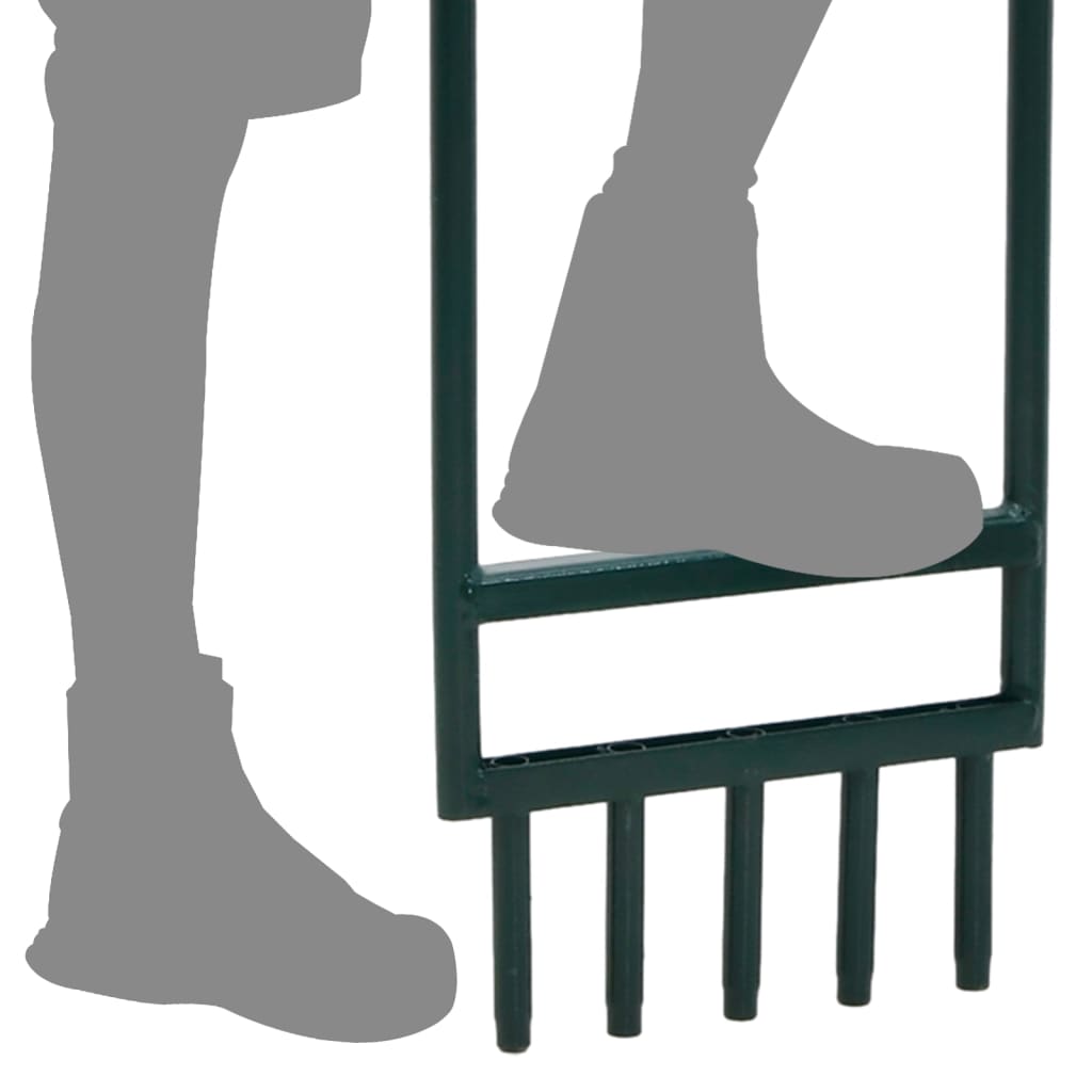 Provzdušňovač Trávníku S 5 Dutými Hroty Zelený Práškovaná Ocel