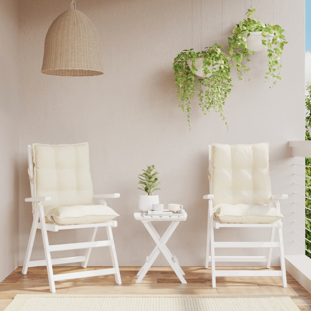 Podušky Na Židli S Nízkým Opěradlem 2 Ks Béžové Oxfordská Látka