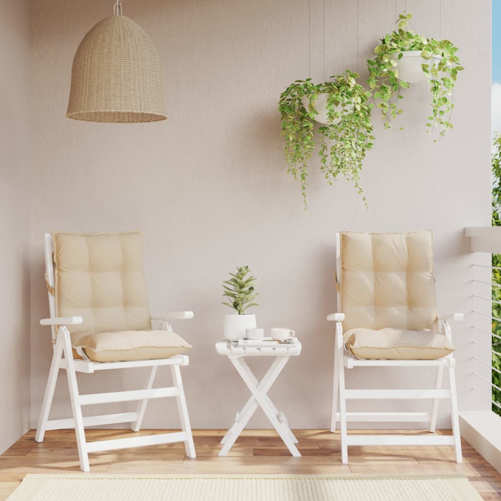 Podušky Na Židli S Nízkým Opěradlem 2 Ks Béžové Oxfordská Látka