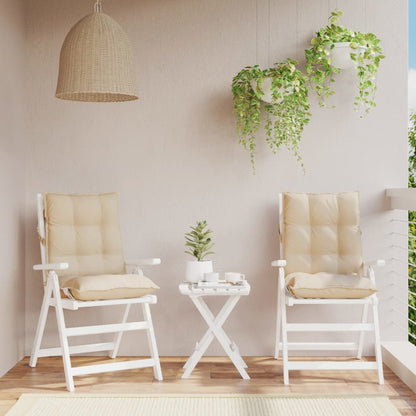 Podušky Na Židli S Nízkým Opěradlem 2 Ks Béžové Oxfordská Látka