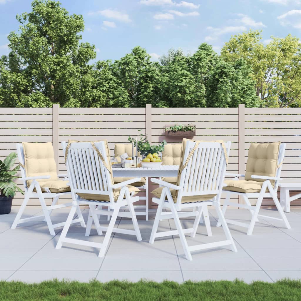 Podušky Na Židli S Nízkým Opěradlem 2 Ks Béžové Oxfordská Látka