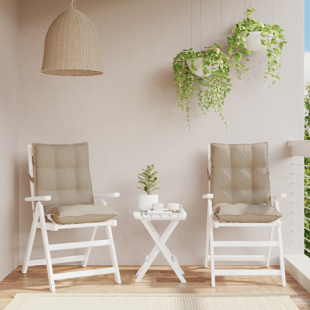 Podušky Na Židli S Nízkým Opěradlem 2 Ks Béžové Oxfordská Látka