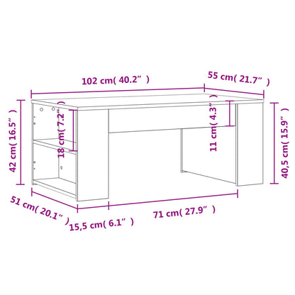 Konferenční Stolek Bílý 102 X 55 X 42 Cm Kompozitní Dřevo