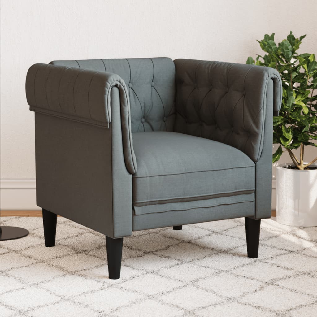 Křeslo Chesterfield Tmavě Zelené Textil