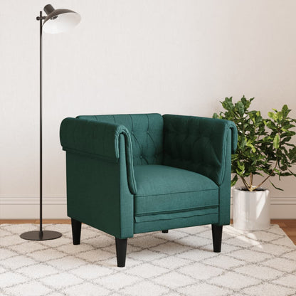 Křeslo Chesterfield Tmavě Zelené Textil