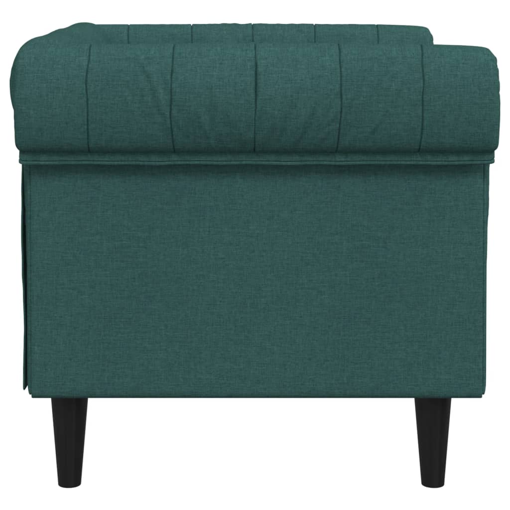 Křeslo Chesterfield Tmavě Zelené Textil