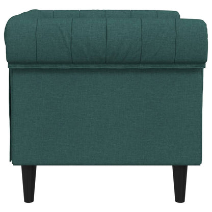 Křeslo Chesterfield Tmavě Zelené Textil