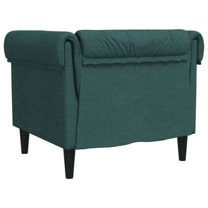 Křeslo Chesterfield Tmavě Zelené Textil
