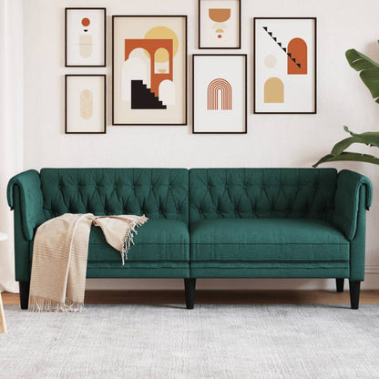 Křeslo Chesterfield Tmavě Zelené Textil