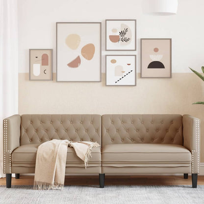Pohovka Chesterfield 3Místná Umělá Semišová Kůže