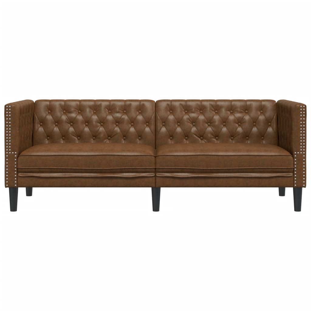 Pohovka Chesterfield 3Místná Umělá Semišová Kůže
