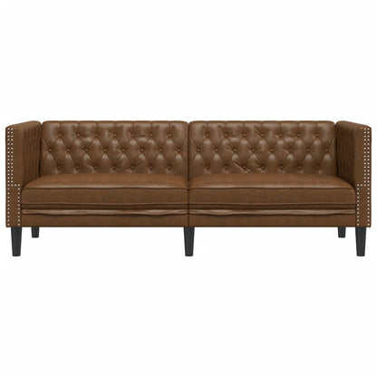 Pohovka Chesterfield 3Místná Umělá Semišová Kůže
