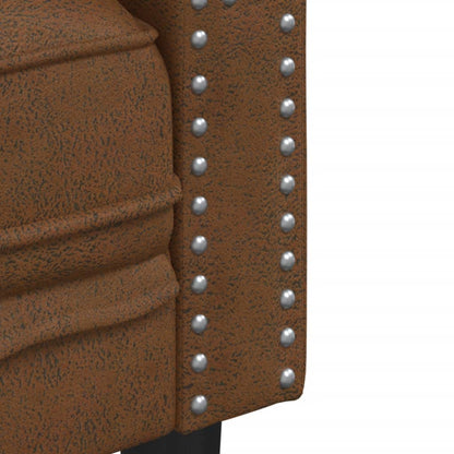 Pohovka Chesterfield 3Místná Umělá Semišová Kůže