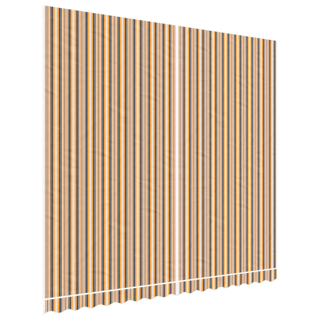 Náhradní Plachta Na Markýzu Vícebarevné Pruhy 4 X 3,5 M Oranžová A Černá