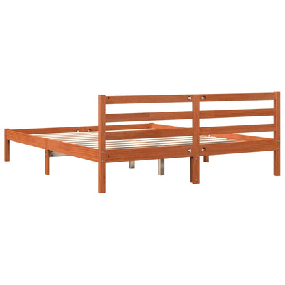 Postel Bez Matrace Voskově Hnědá 200 X 200 Cm Masivní Borovice