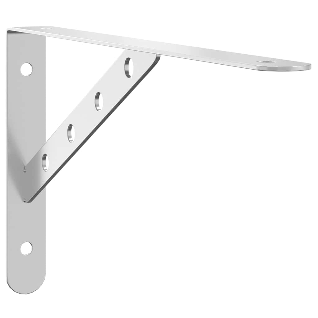 Policové Držáky 4 Ks 30 X 2,5 X 15,5 Cm Stříbrné Nerezová Ocel