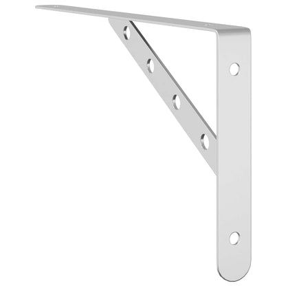 Policové Držáky 4 Ks 30 X 2,5 X 15,5 Cm Stříbrné Nerezová Ocel